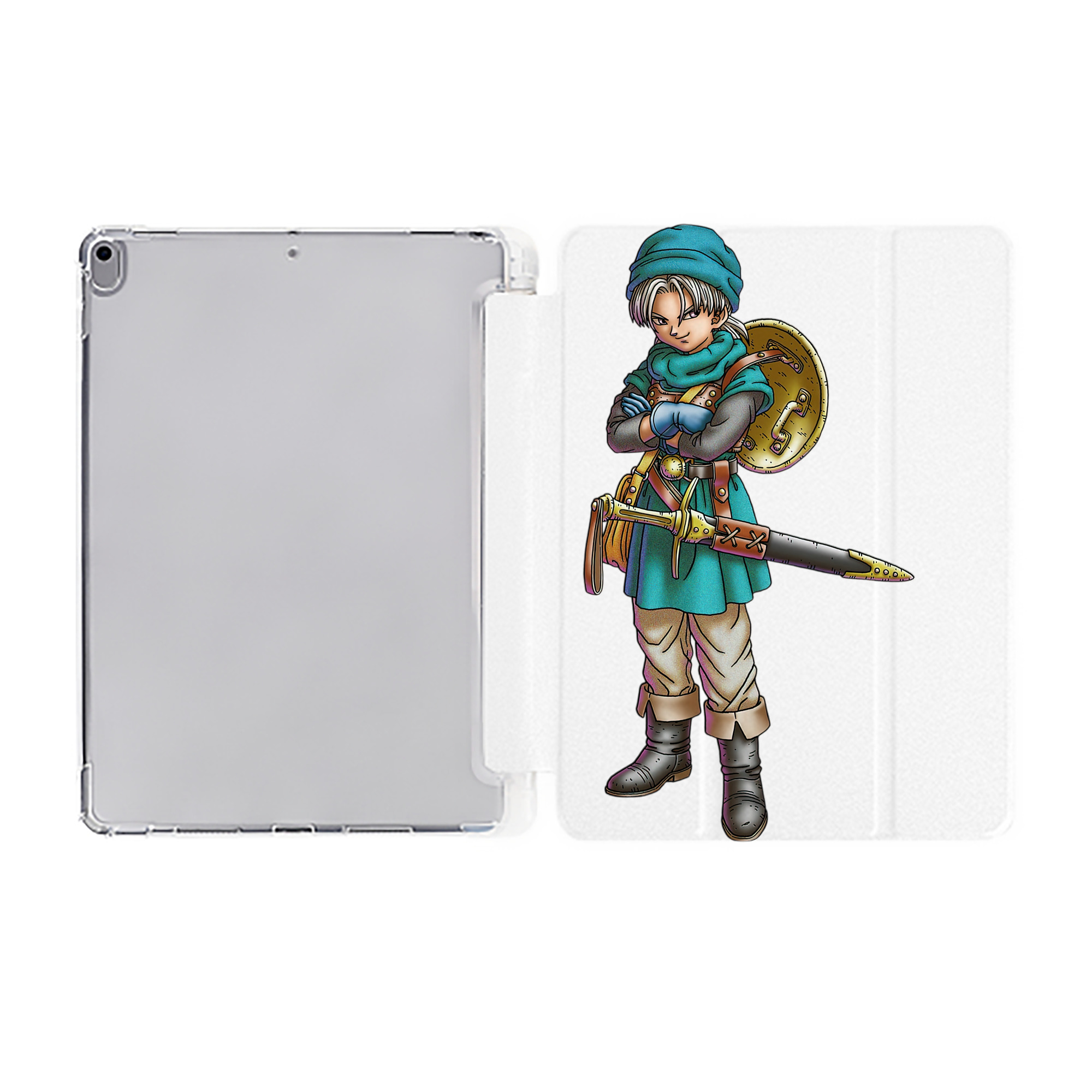 （画像用） ドラゴンクエスト Doragon Kuesuto Dragon Quest IPad ケース ペン収納付き 三つ折りスタンド PUレザー×シリコン 対応機種9.5/10.5/10.9インチ